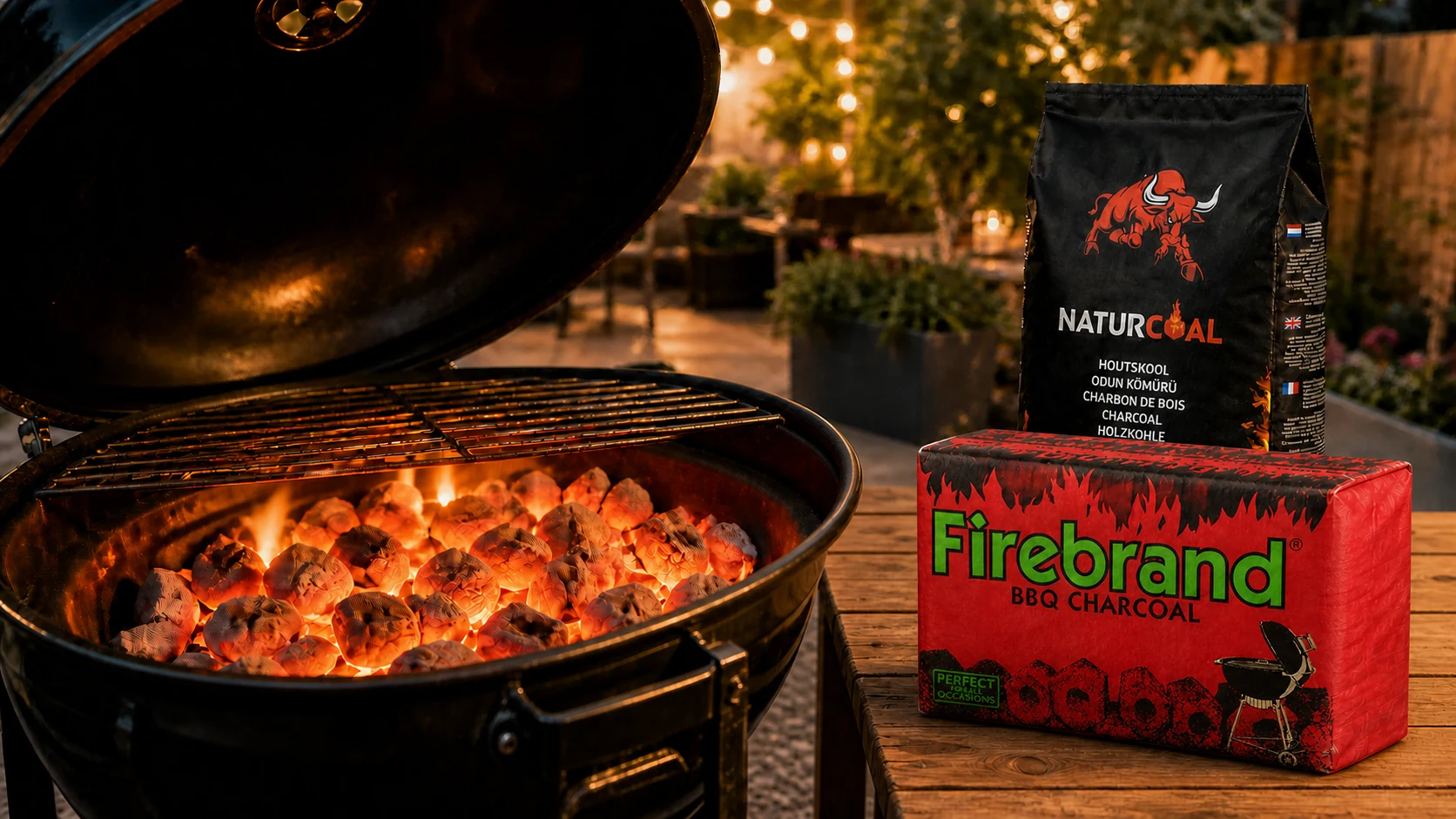 Grillabend mit NaturCoal Holzkohle und Firebrand Grillbriketts von Deniz Gastrobedarf